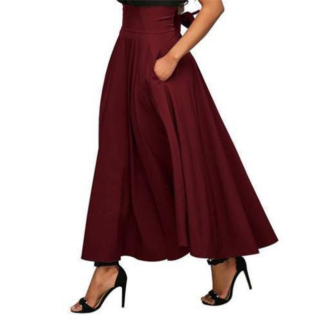 Women Maxi Skirts With Pockets - Skirt - LeStyleParfait