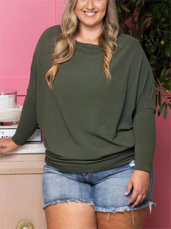 Women Plus Size Long Sleeve Tshirt-Women T-Shirt-LeStyleParfait