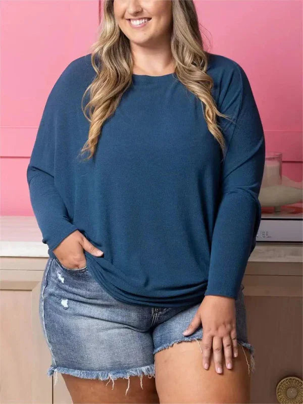Women Plus Size Long Sleeve Tshirt-Women T-Shirt-LeStyleParfait