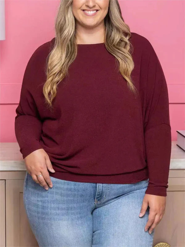 Women Plus Size Long Sleeve Tshirt-Women T-Shirt-LeStyleParfait