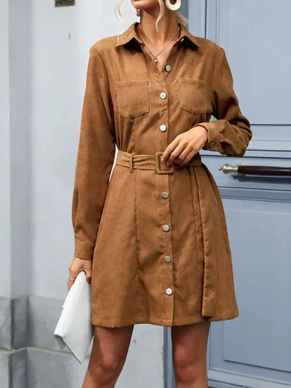 Women's Shirt Collar Dresses fashion image