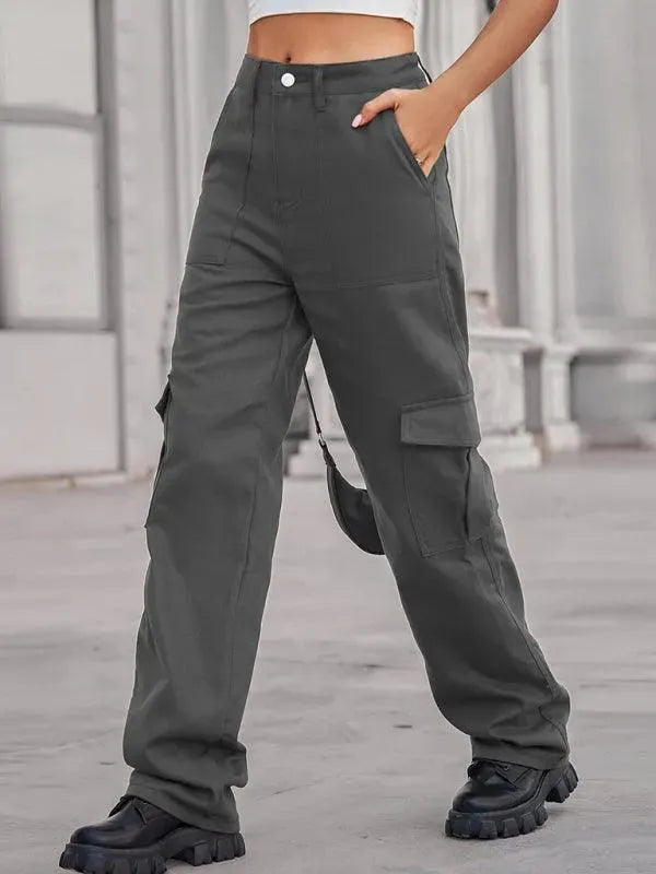 Women Solid Twill Cargo Pants - Cargo Pants - LeStyleParfait