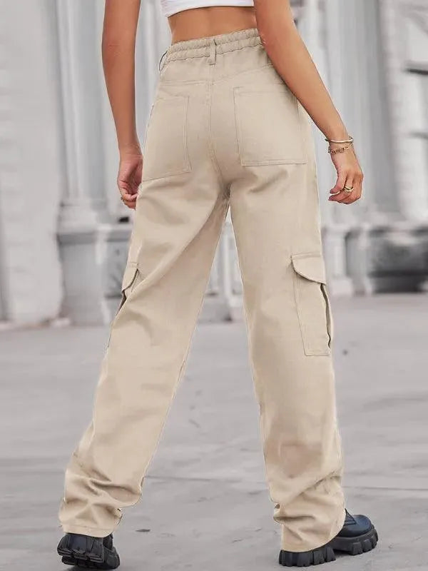 Women Solid Twill Cargo Pants - Cargo Pants - LeStyleParfait