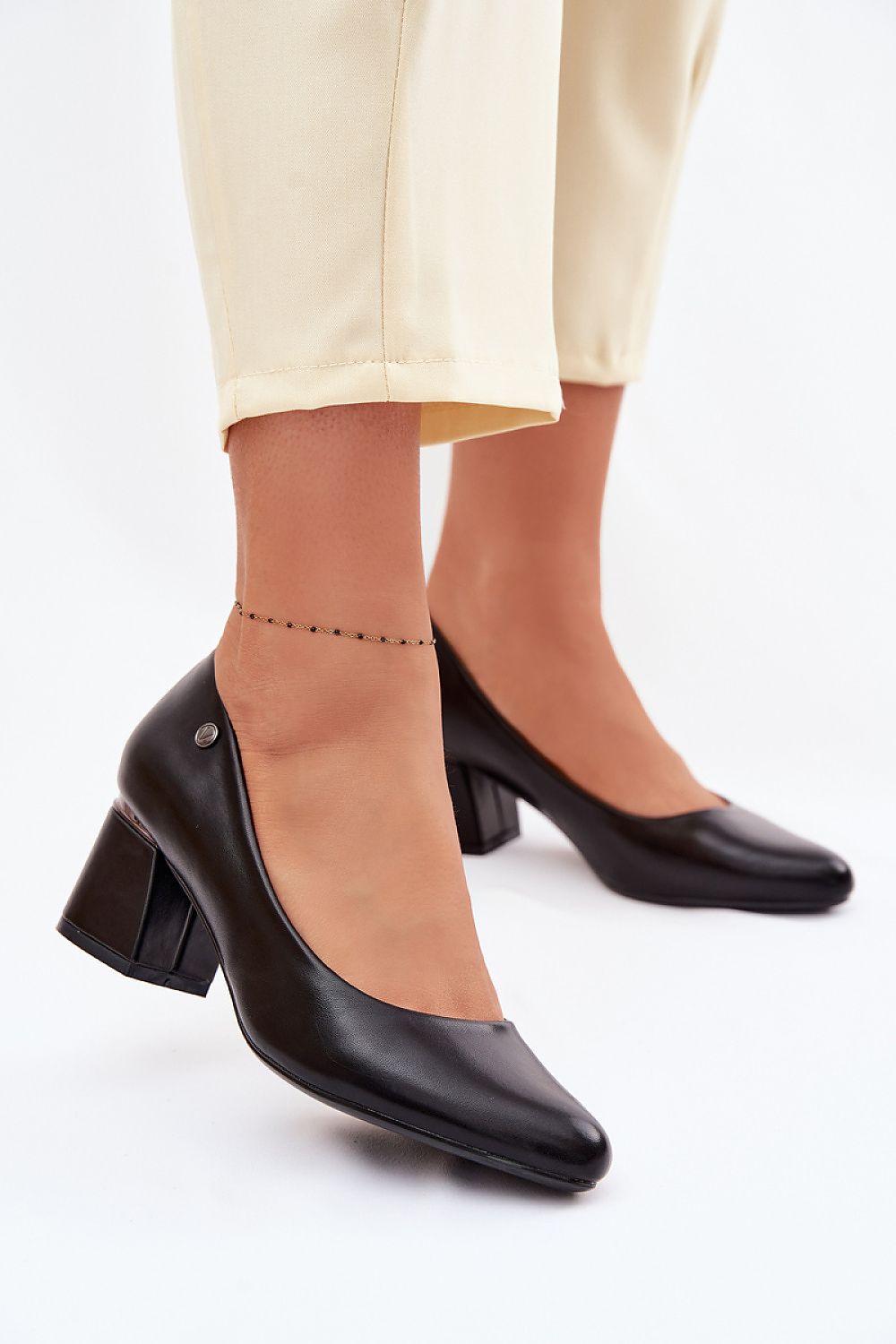 Women's Almond Toe Mid Block Heel Pumps-Pumps Shoes-LeStyleParfait