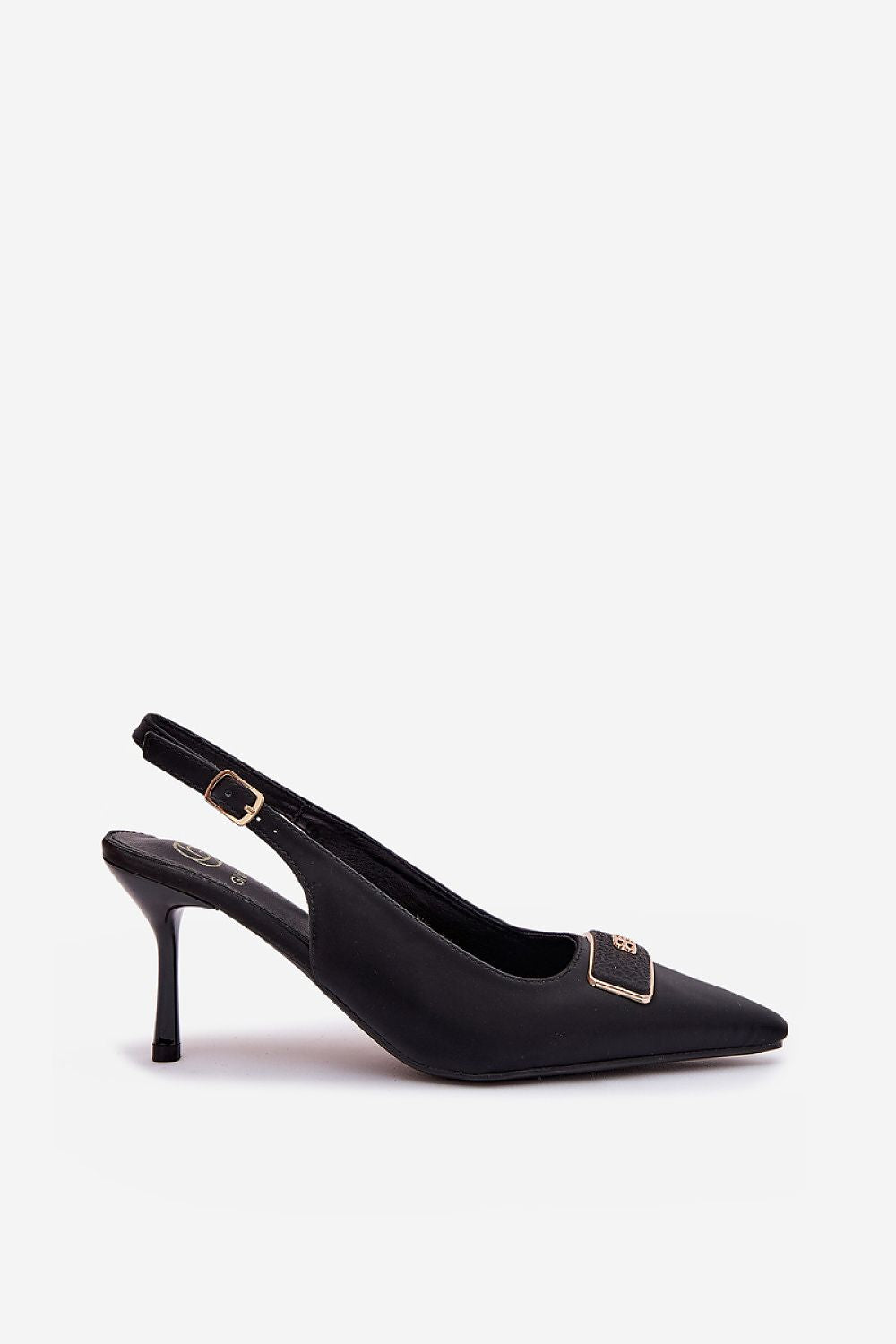 Women's Black Pointed Toe Slingback Stiletto Heels-Pumps Shoes-LeStyleParfait