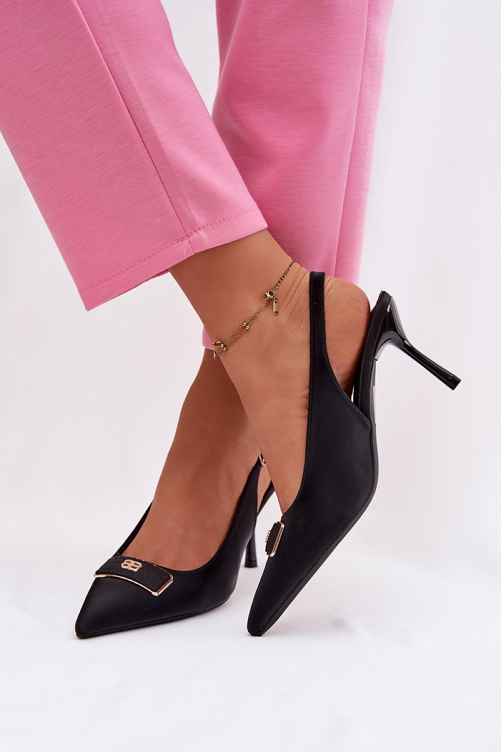 Escarpins Femme noirs à bride arrière et talon aiguille-Escarpins Femme-LeStyleParfait