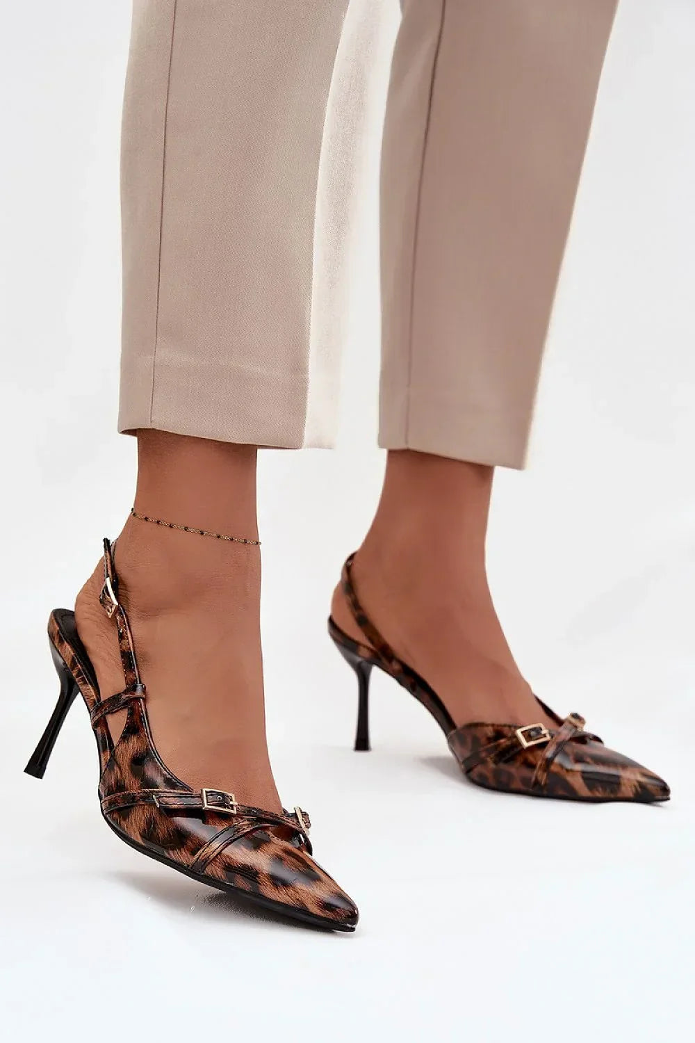 Women's Buckle Strap Slingback Stiletto Pumps-Pumps Shoes-LeStyleParfait