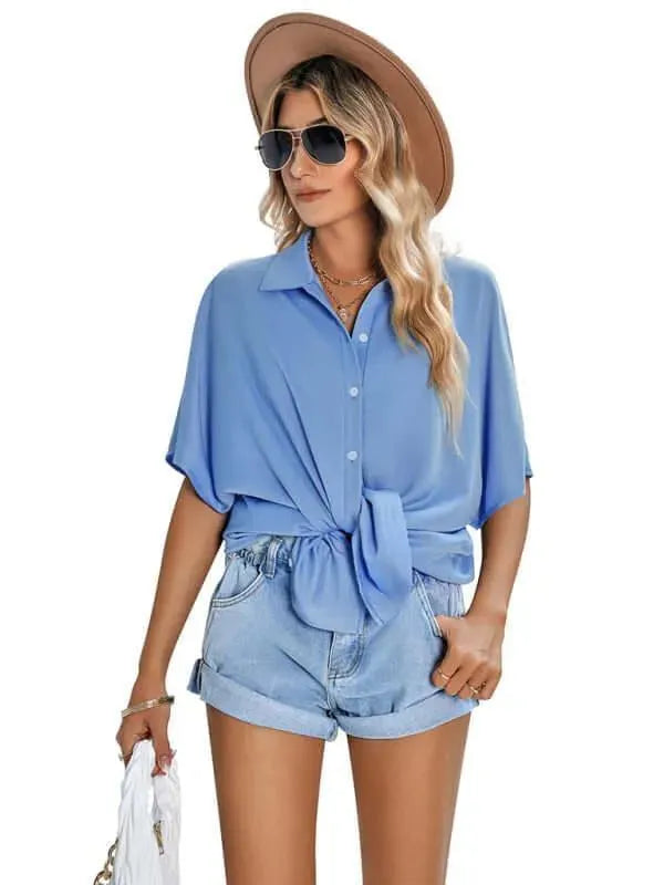 Women's Casual Short Sleeve Shirt-Women's Shirts-LeStyleParfait