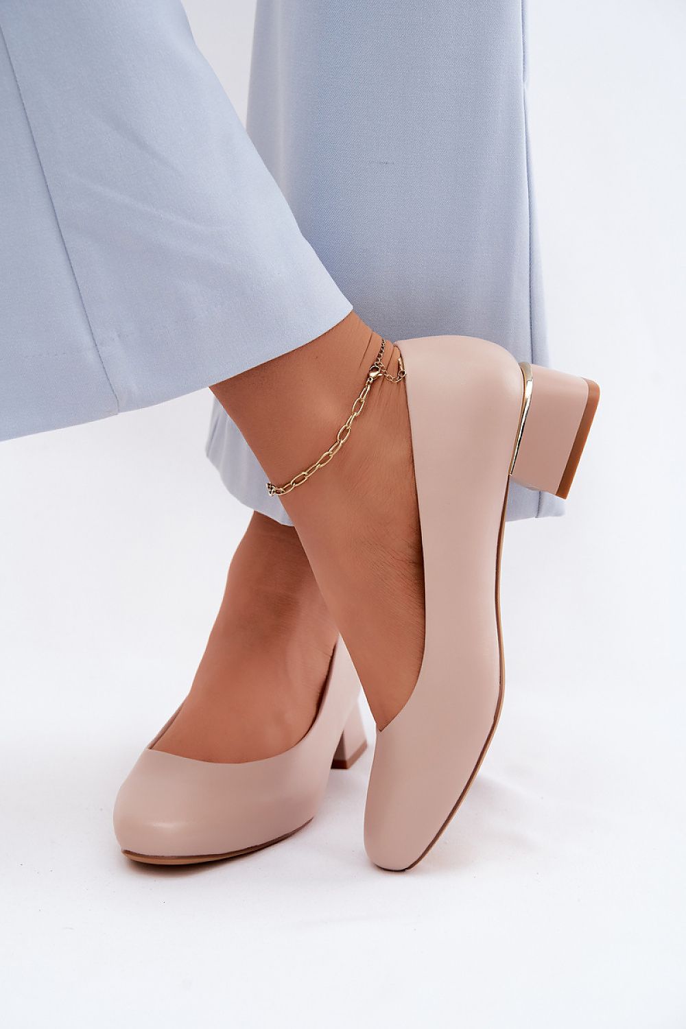 Women's Classic Low Block Heel Pumps-Pumps Shoes-LeStyleParfait