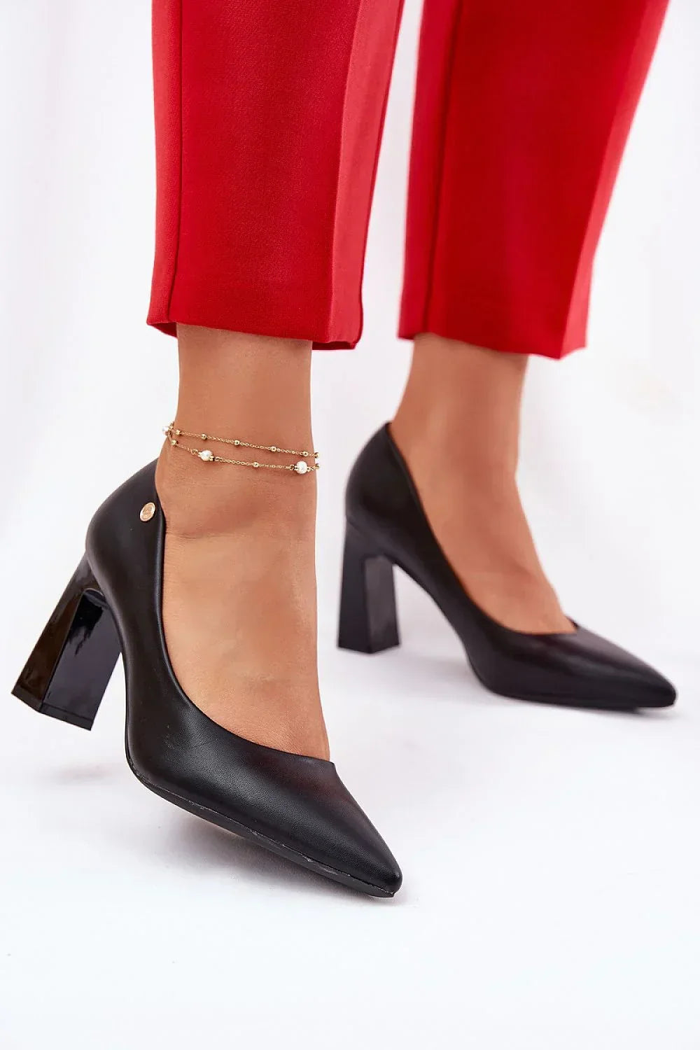 Women's Cushioned Pointed Toe Block Heel Pumps-Pumps Shoes-LeStyleParfait