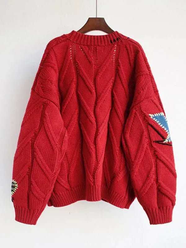 Women’s Embroidered Cropped Cardigan Sweater – V-Neck