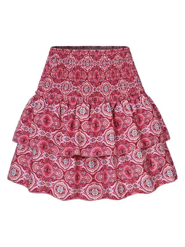 LeStyleParfait Women Skirts Ladies Sexy Pleated Skirt, Mini Skirt Floral Elastic Waist-Floral Pleated Skirt
