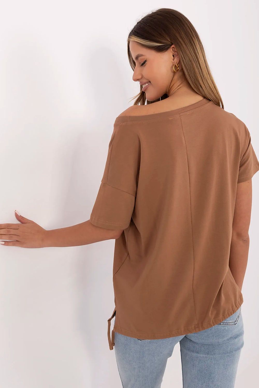 Women's Graphic Boat Neck T-Shirt — Black-Women T-Shirt-LeStyleParfait