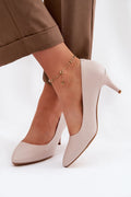 Women's Grey Classic Kitten Heel Pumps-Pumps Shoes-LeStyleParfait
