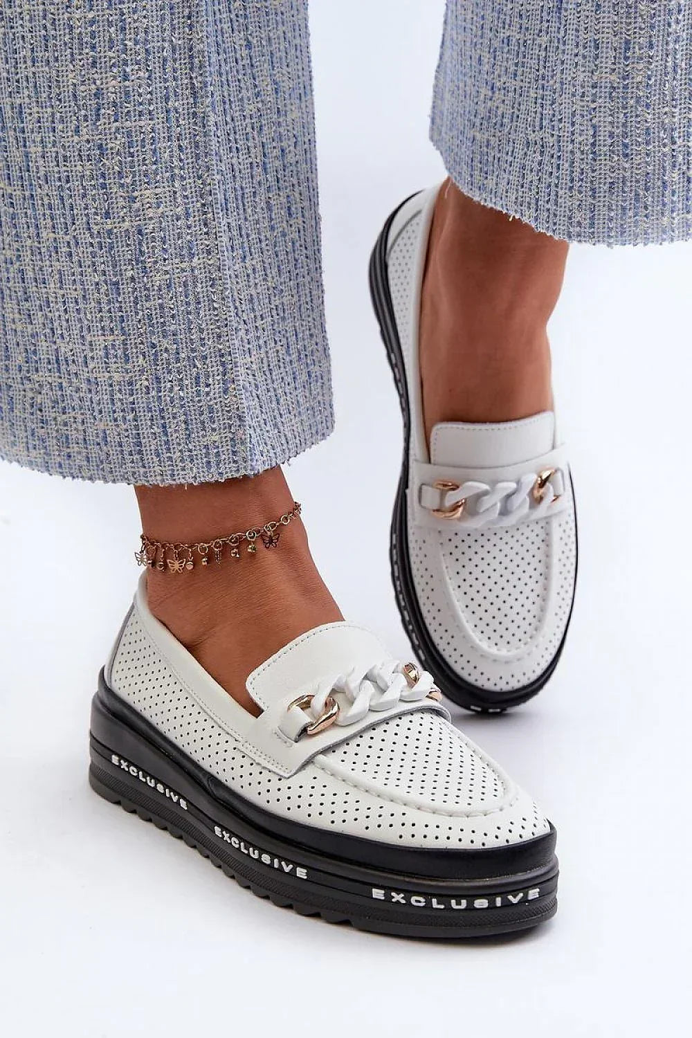 Women’s leather horsebit platform moc toe loafers, chunky women’s platform loafers for workwear and street style