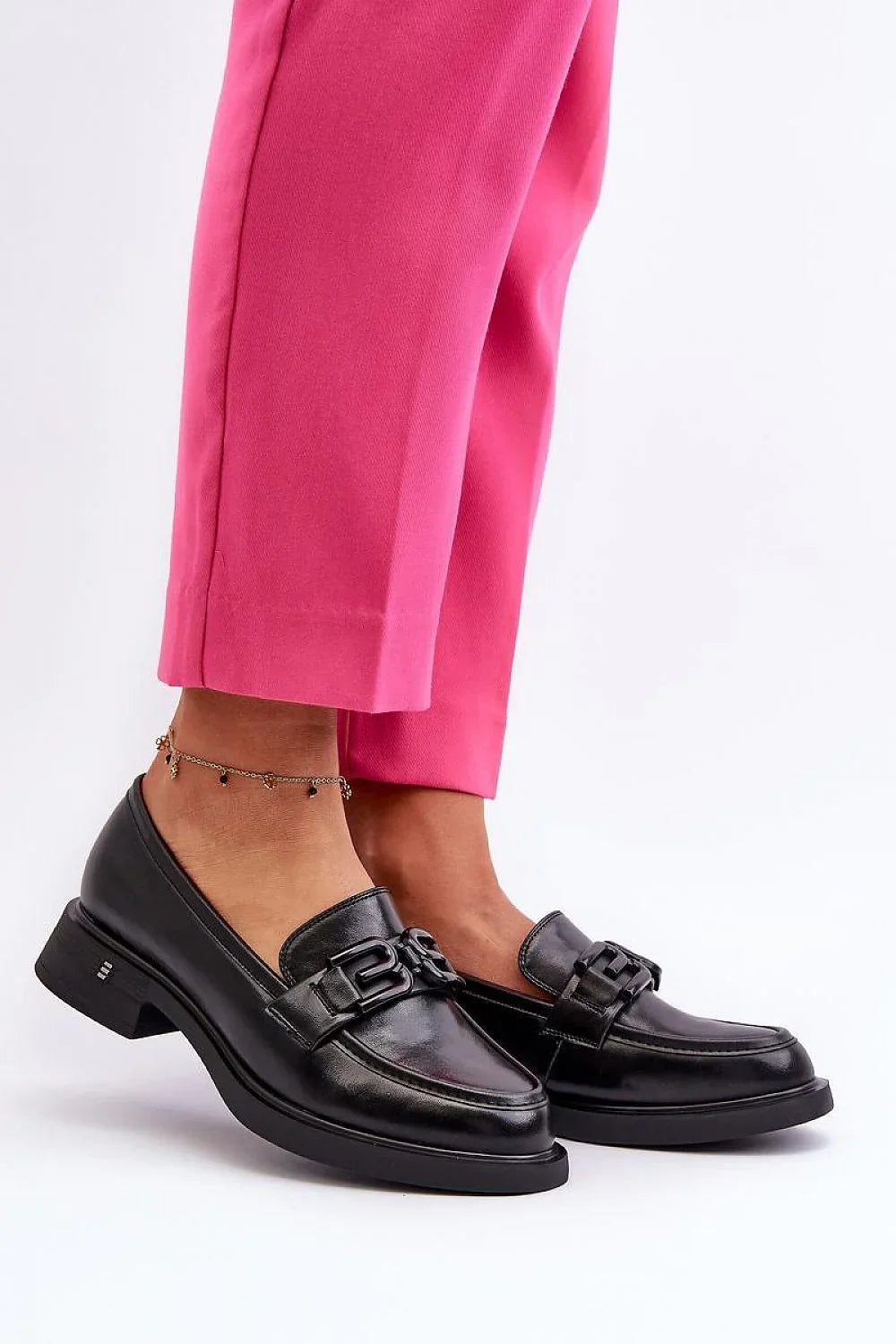 Women’s leather moc toe loafers, black office loafers for women from the Women’s Loafers collection