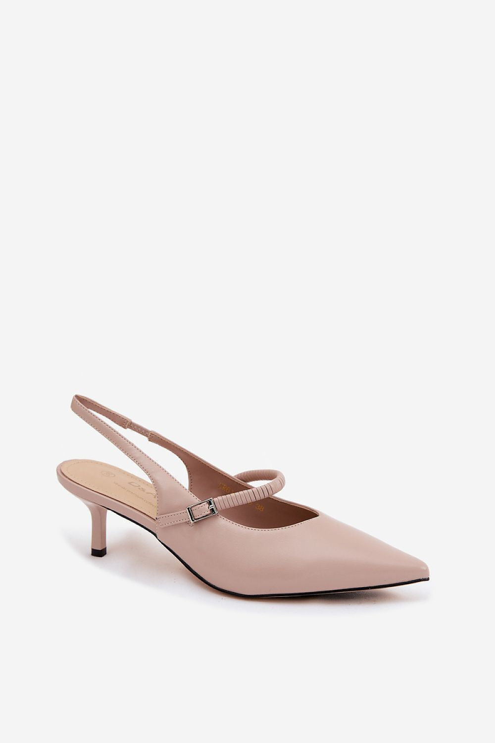Women's Leather Pointed Toe Kitten Heel Slingback Pumps-Pumps Shoes-LeStyleParfait