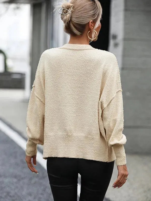 Women's Lightweight V-Neck Button Cardigan Sweater