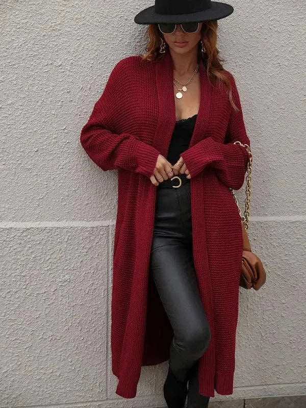 Women’s Longline Slip-On Cardigan Sweater – Relaxed V-Neck Layer