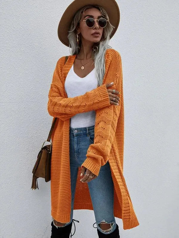 Women’s Open Knit Longline Cardigan Sweater – Lightweight