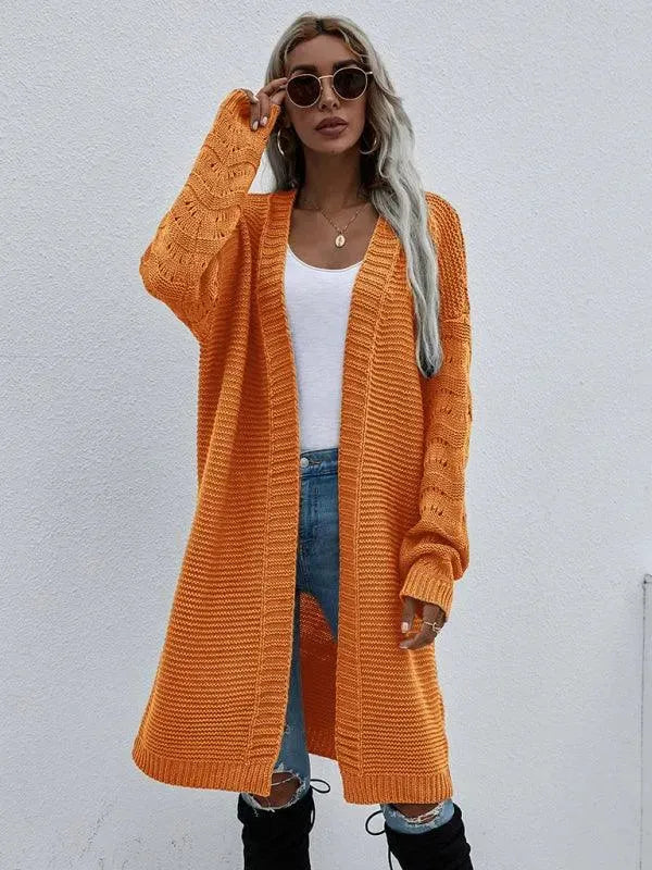 Women’s Open Knit Longline Cardigan Sweater – Lightweight