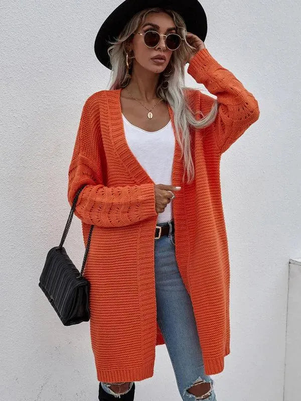 Women’s Open Knit Longline Cardigan Sweater – Lightweight