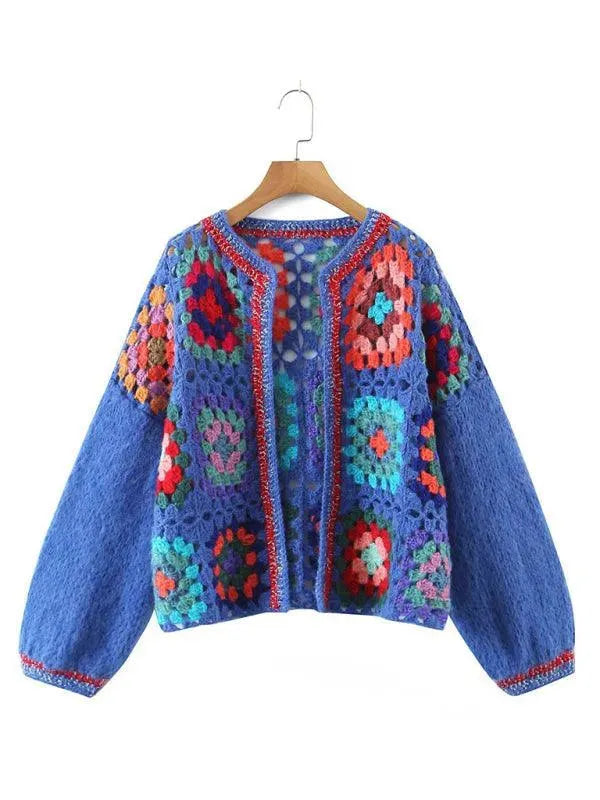 Women’s Oversized Crew Neck Cardigan Sweater – Relaxed Fit