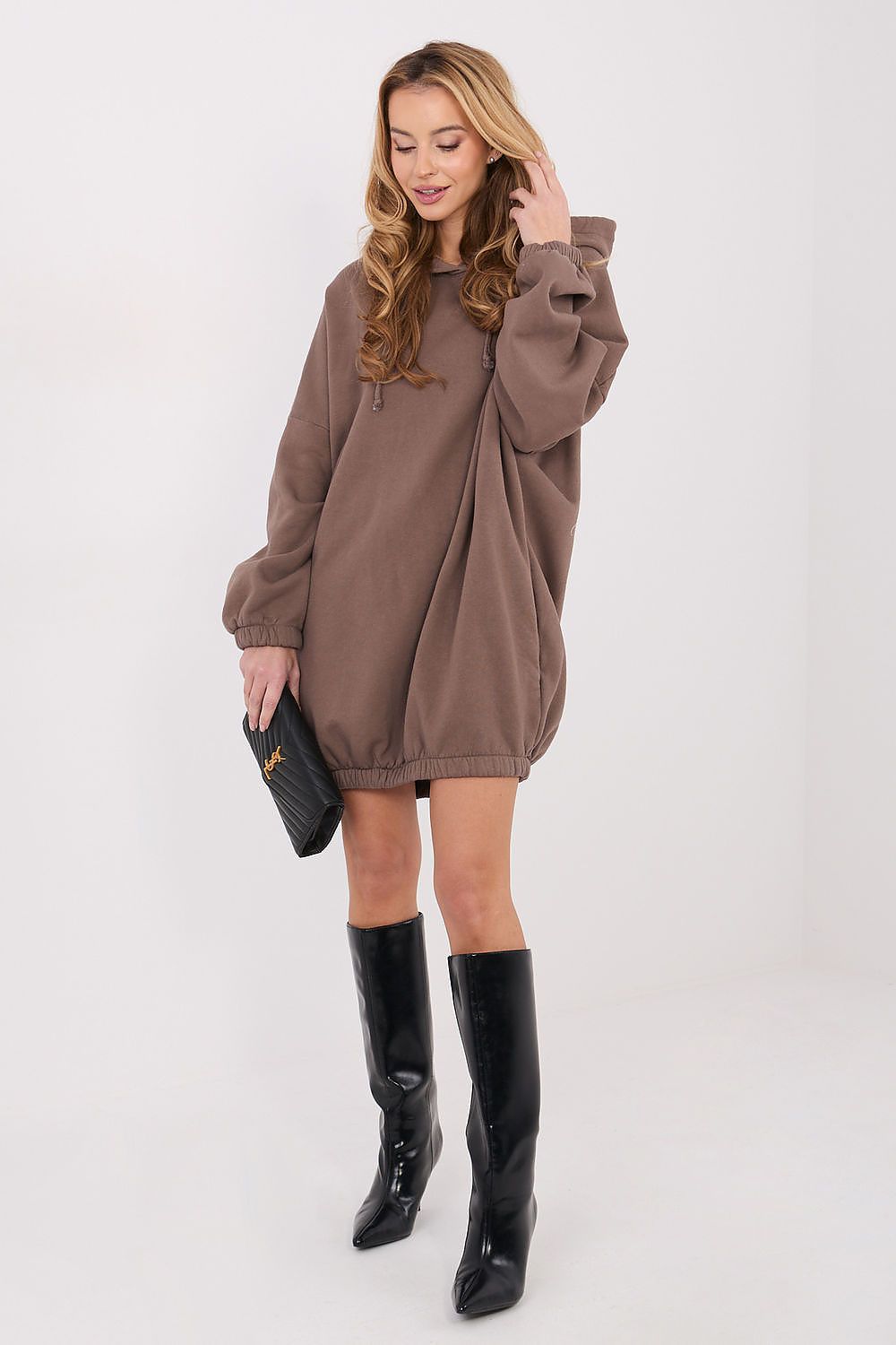 Women's Oversized Sweatshirt Dress — Grey-LeStyleParfait
