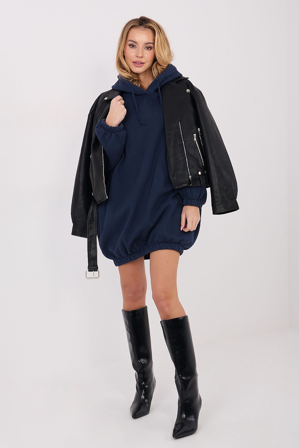 Women's Oversized Sweatshirt Dress — Grey-LeStyleParfait