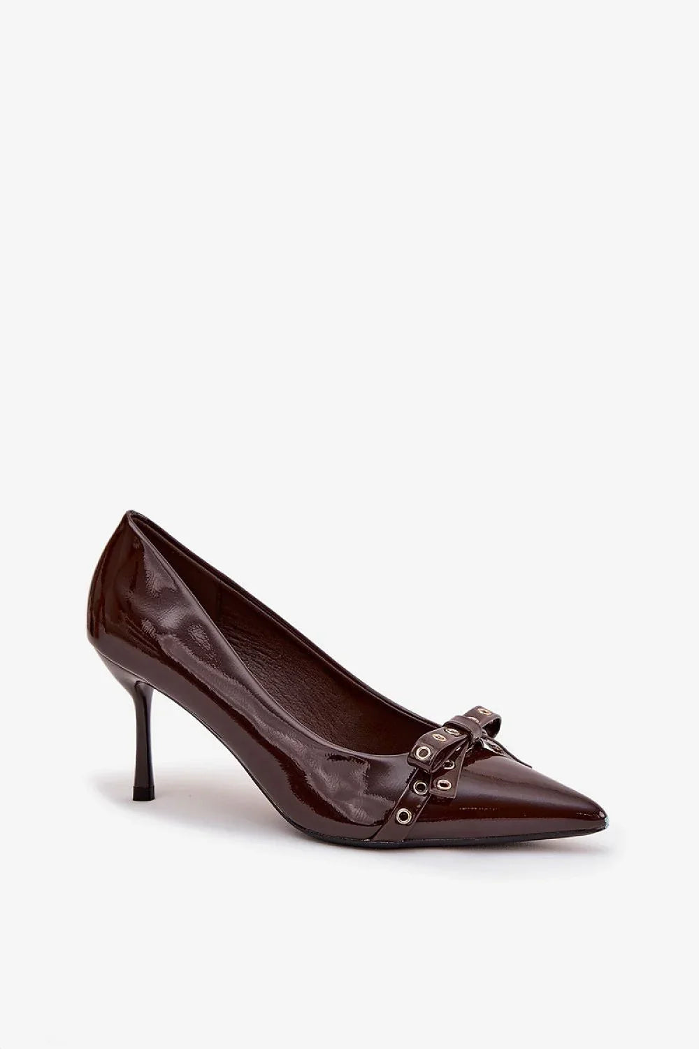 Escarpins Femme en cuir verni à nœud et talon aiguille-Escarpins Femme-LeStyleParfait