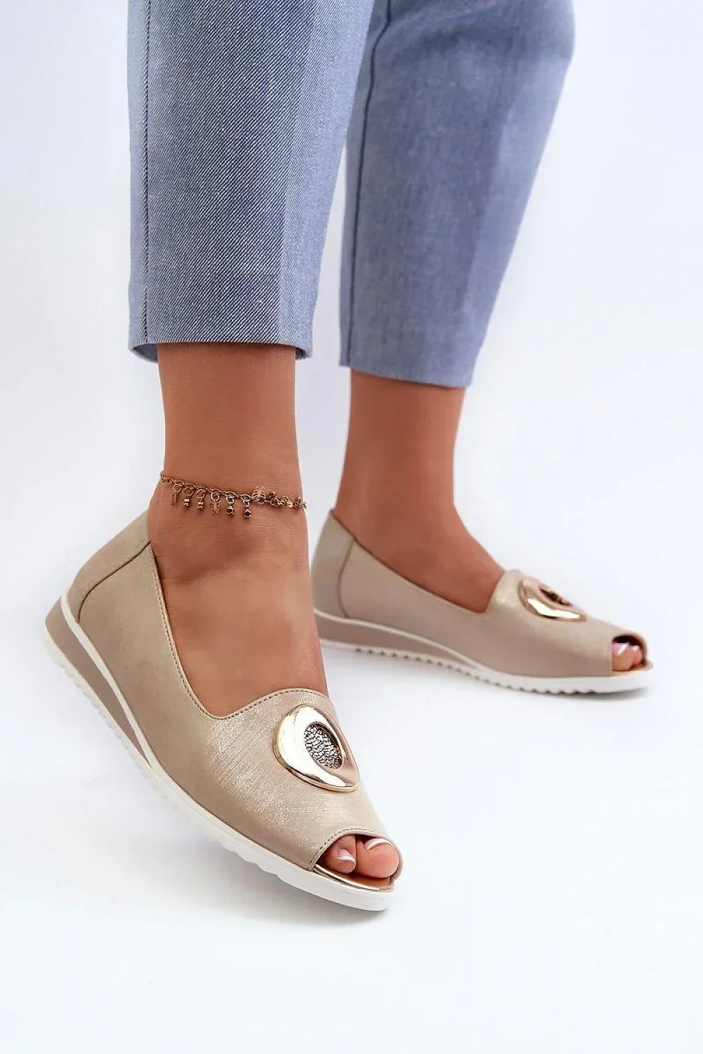Women's Peep Toe Classic Low Heel Pumps-Pumps Shoes-LeStyleParfait