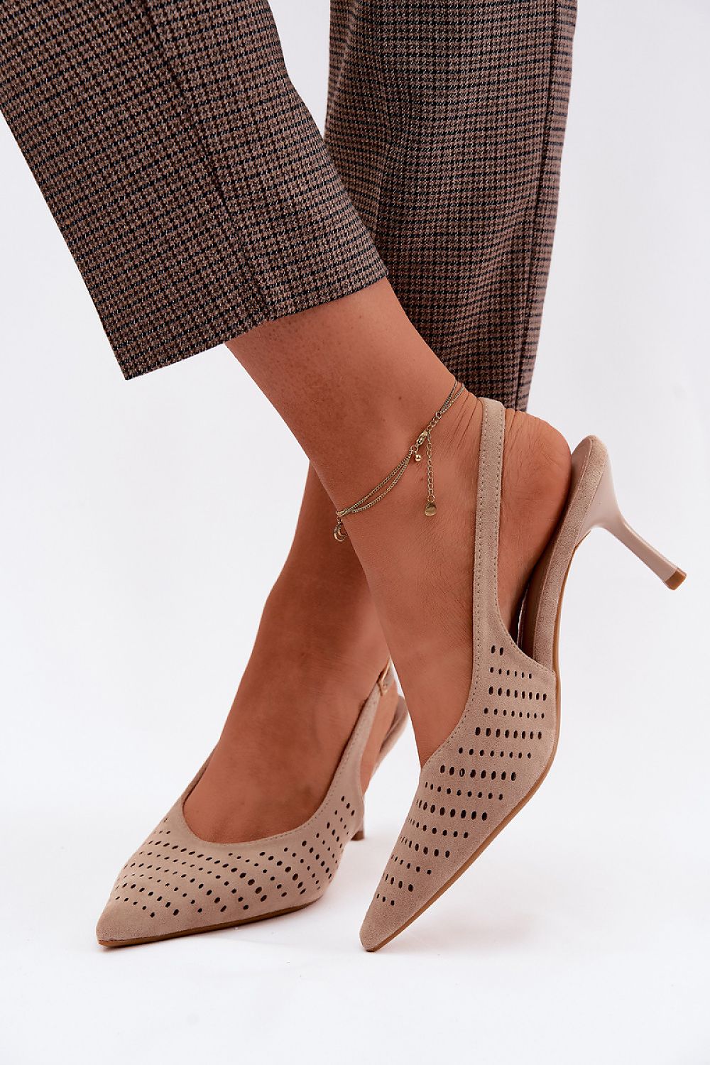 Women’s Perforated Stiletto Sandals-Women's Sandals-LeStyleParfait