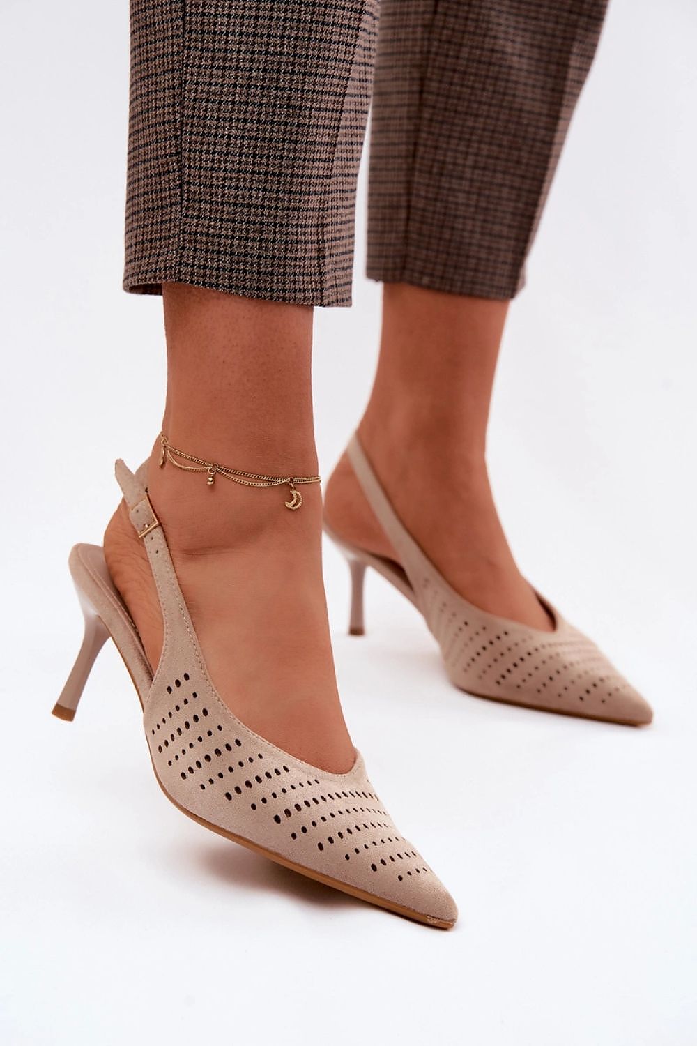 Women’s Perforated Stiletto Sandals-Women's Sandals-LeStyleParfait