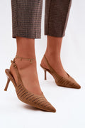 Women’s Perforated Stiletto Sandals-Women's Sandals-LeStyleParfait