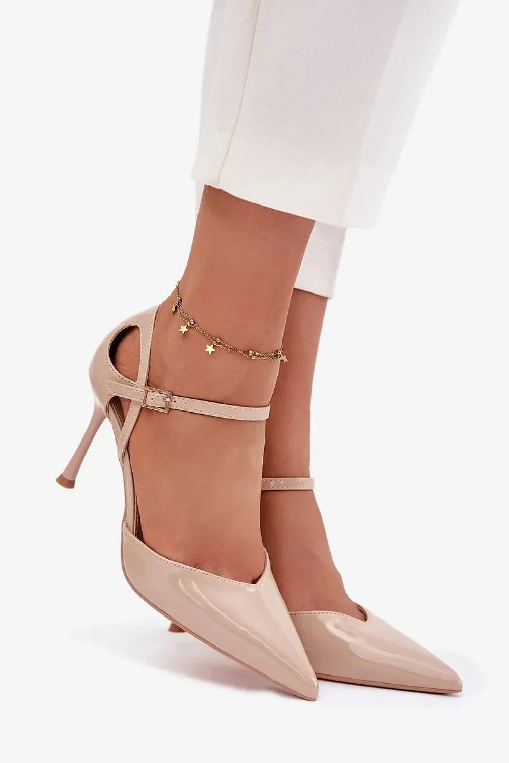 Women's Pointed Toe Ankle Strap Stiletto Pumps-Pumps Shoes-LeStyleParfait
