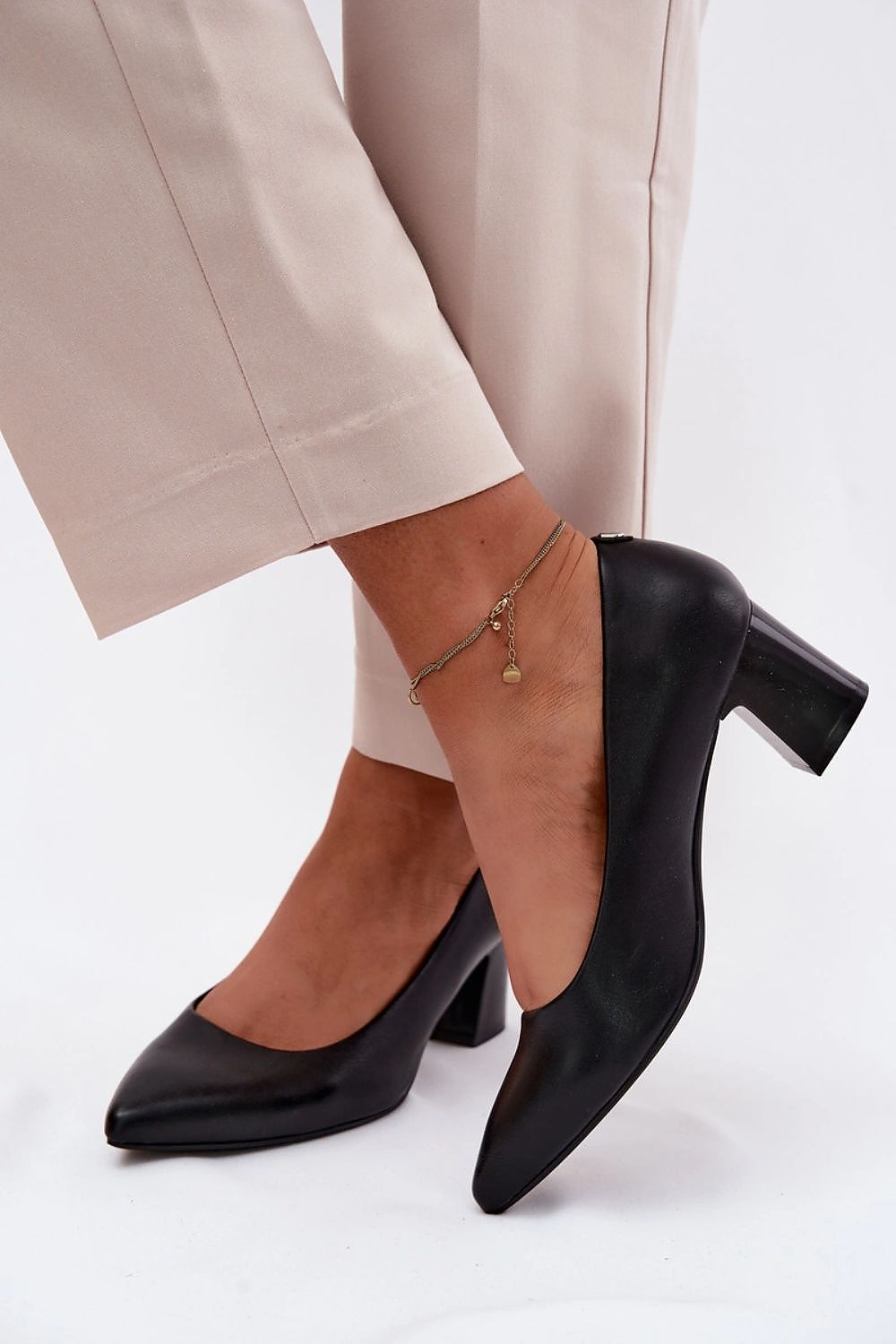 Women's Pointed Toe Block Heel Pumps-Pumps Shoes-LeStyleParfait
