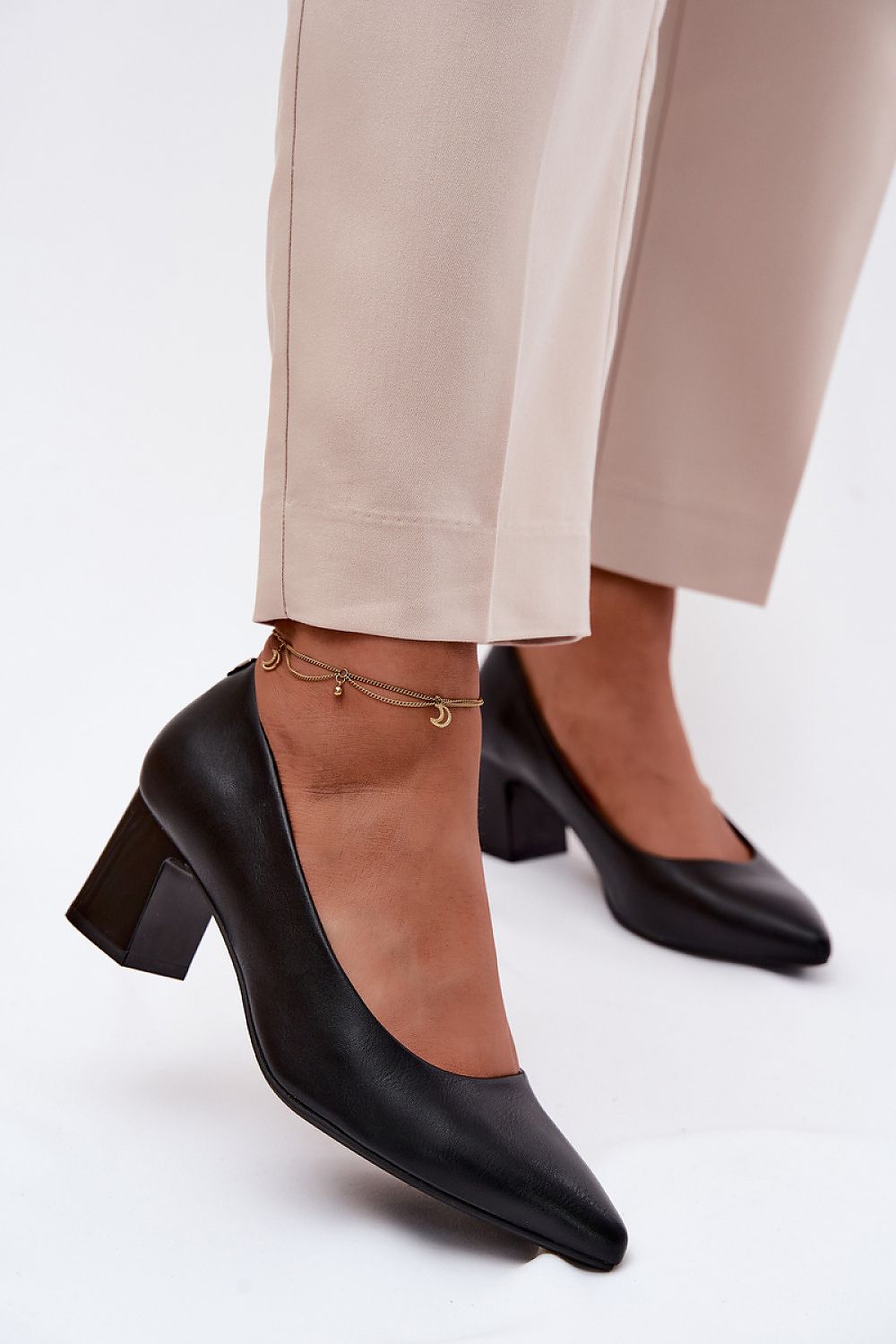 Women's Pointed Toe Block Heel Pumps-Pumps Shoes-LeStyleParfait