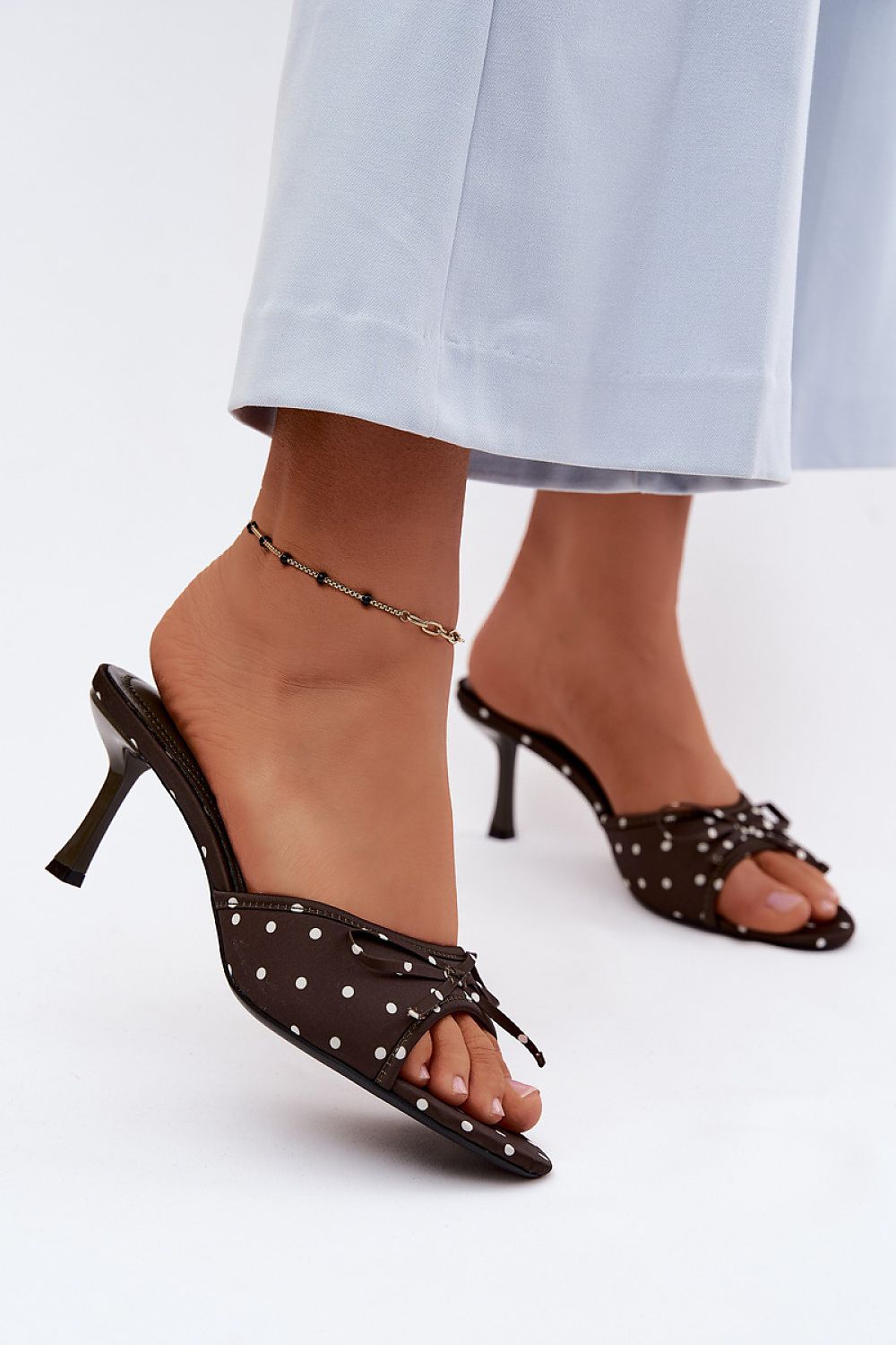 Women’s Polka Dot Heel Sandals-Women's Sandals-LeStyleParfait