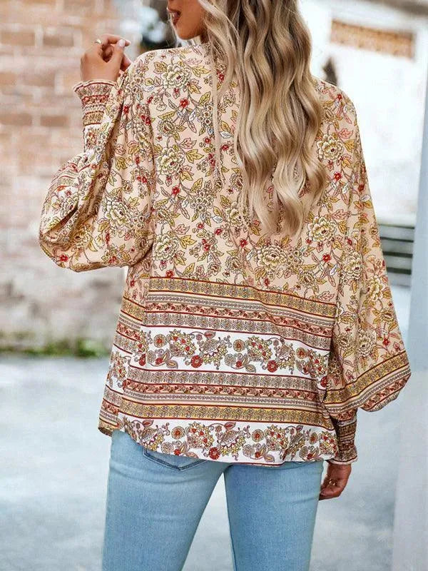 Women's Printed Long Sleeve Shirt-Women's Shirts-LeStyleParfait