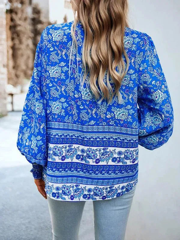 Women's Printed Long Sleeve Shirt-Women's Shirts-LeStyleParfait