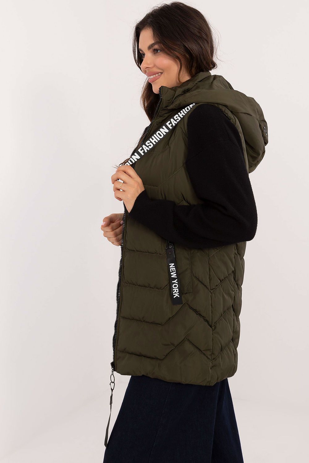 Women's Red Longline Hooded Quilted Vest-Women's Vest-red-s-LeStyleParfait