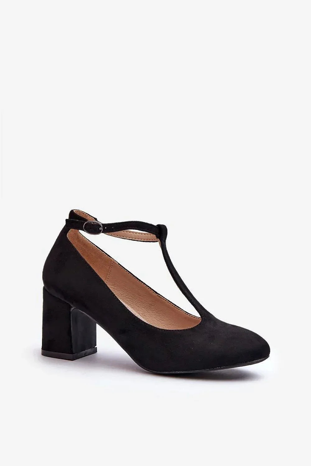 Women's Round Toe Ankle-Strap Block Heel Pumps-Pumps Shoes-LeStyleParfait