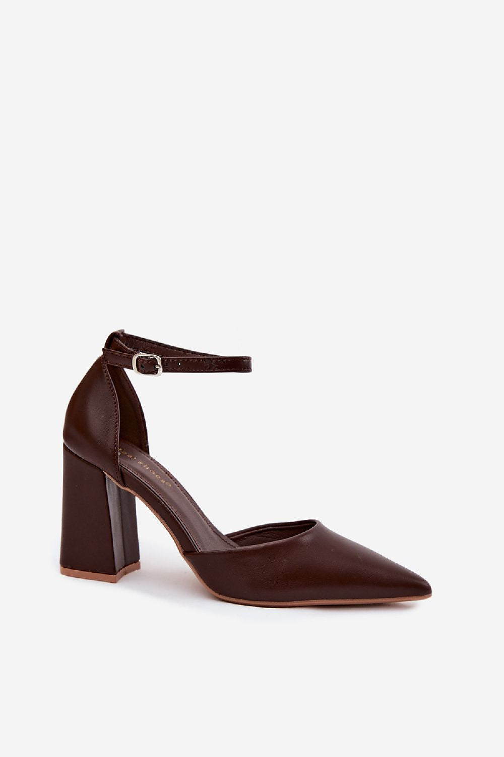 Women's Vegan Ankle Strap Block Heel Pumps-Pumps Shoes-LeStyleParfait