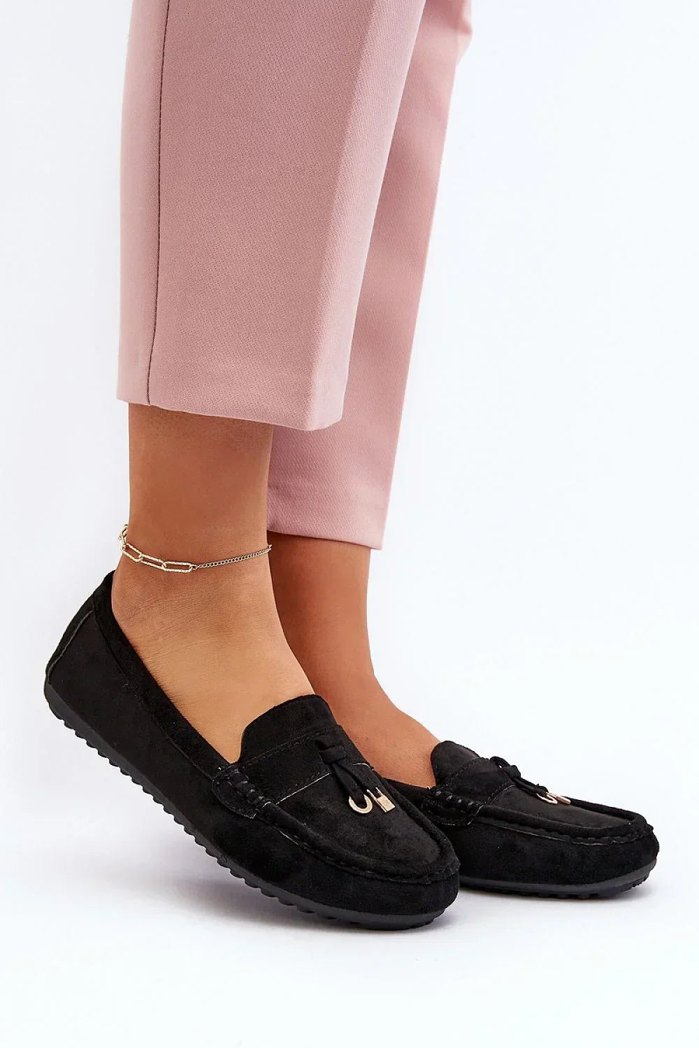 Women’s vegan tassel moccasin loafers, lightweight breathable flat women’s tassel loafers for office and streetwear