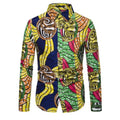Yellow African Print Casual Shirt-Men Shirts-LeStyleParfait