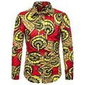 Yellow Red African Print Shirt-Men Shirts-LeStyleParfait