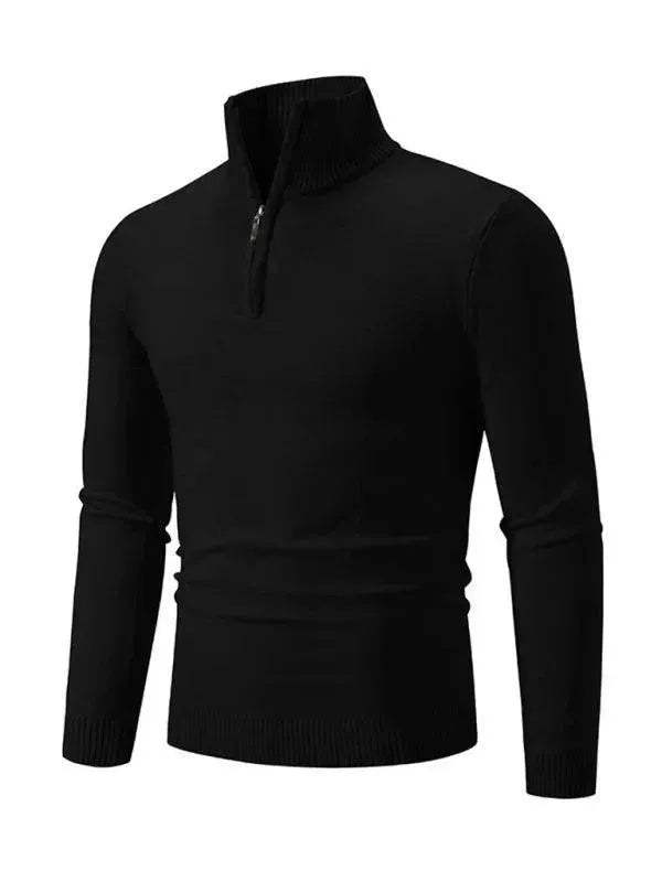 Zipper Turtleneck Men Pullover Sweater - Pullover Sweater - LeStyleParfait