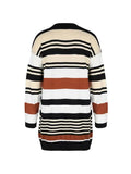 Women’s Colorblock Longline Cardigan Sweater – Striped Knit