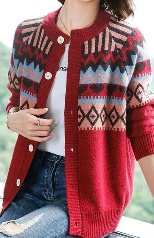 Women’s Crew Neck Cardigan Sweater – Lightweight Spring Knit