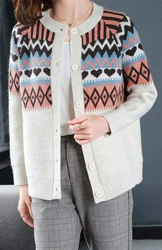 Women’s Crew Neck Cardigan Sweater – Lightweight Spring Knit